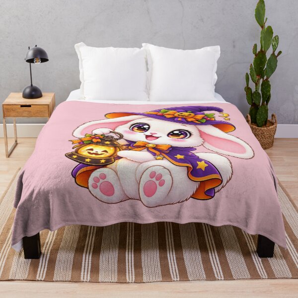 Item preview, Kawaii Bunny with Lantern Sticker Art – Cute Chibi Halloween Illustration designed and sold by MagicMakerPh.