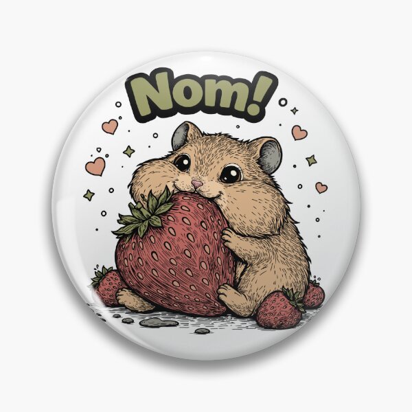 Item preview, Happy and Cute Hamster Eating Strawberry - Nom! designed and sold by TasiaZenzura.