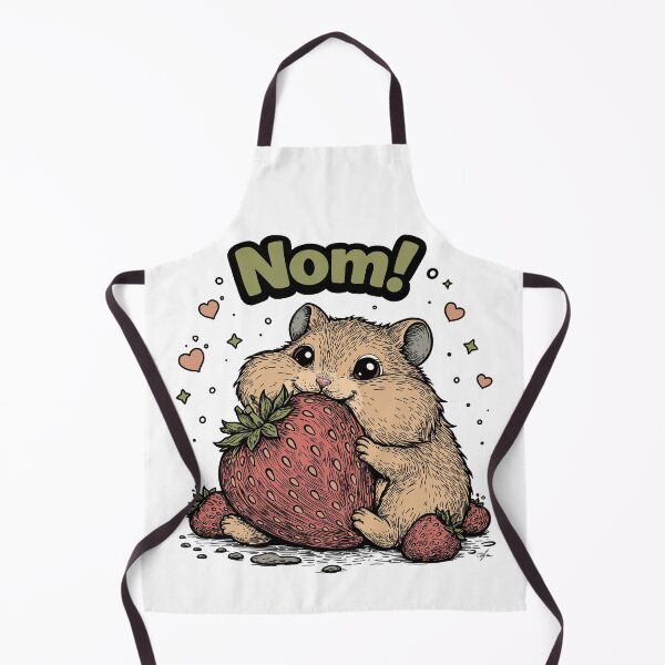Item preview, Happy and Cute Hamster Eating Strawberry - Nom! designed and sold by TasiaZenzura.