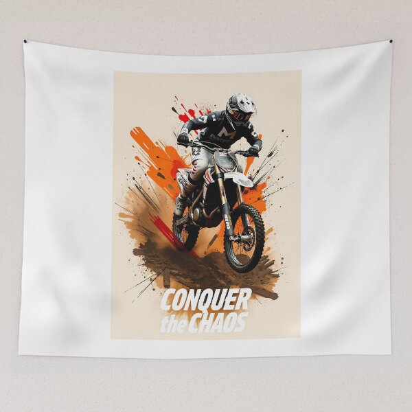 Item preview, Aggressive Hard Enduro Dirt Bike Splatter Art Graphic Illustration designed and sold by RevUpDesign.