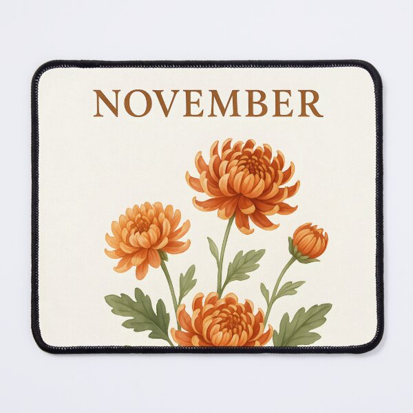 Item preview, November Chrysanthemum Birth Flower, Vintage Botanical Floral Wall Art designed and sold by NarjaShop.