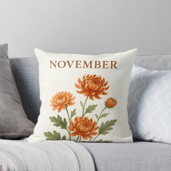 Item preview, November Chrysanthemum Birth Flower, Vintage Botanical Floral Wall Art designed and sold by NarjaShop.