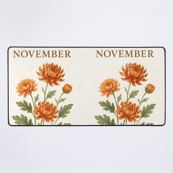 Item preview, November Chrysanthemum Birth Flower, Vintage Botanical Floral Wall Art designed and sold by NarjaShop.