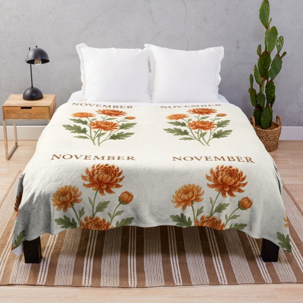 Item preview, November Chrysanthemum Birth Flower, Vintage Botanical Floral Wall Art designed and sold by NarjaShop.