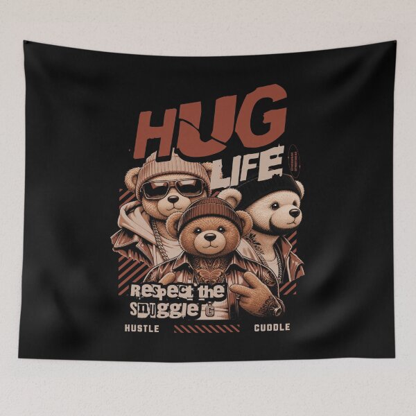 Item preview, Hug Life Hustle Cuddle Streetwear Bear Design designed and sold by EthosWear.