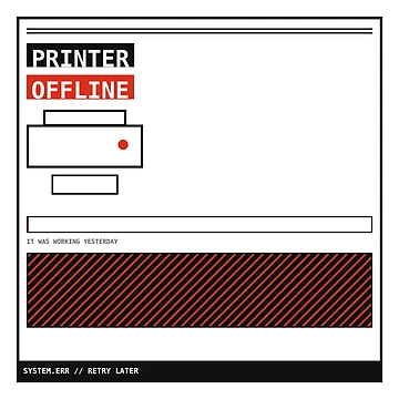 Artwork thumbnail, Printer Offline Relatable Sticker by PlusScanner
