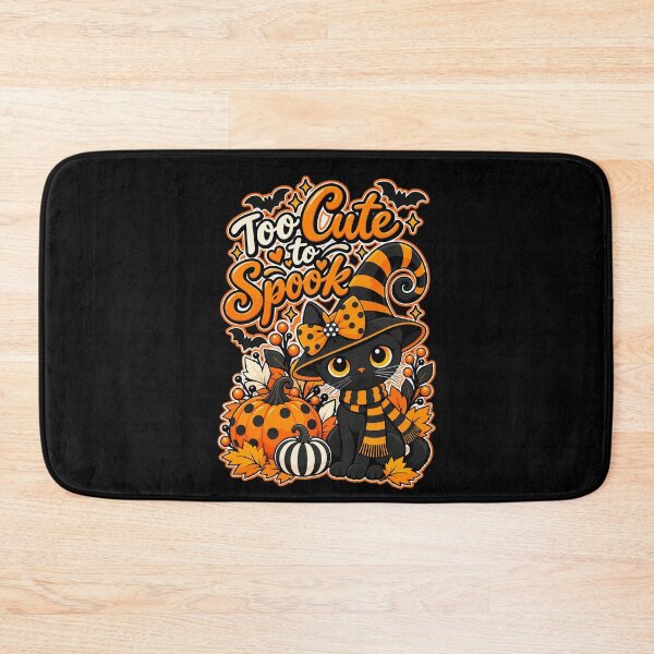 Item preview, Noxie the Black Cat – Too Cute to Spook Halloween Witch designed and sold by ArtByBoya.