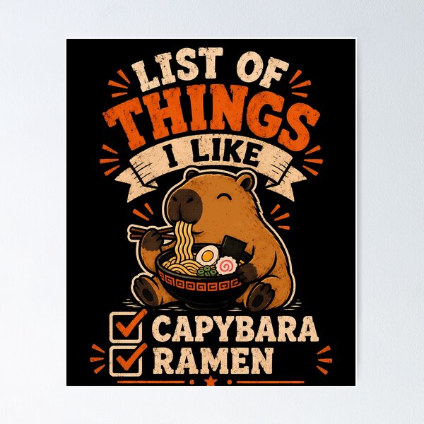 Item preview, Cute capybara enjoying ramen design designed and sold by rafaeltto.
