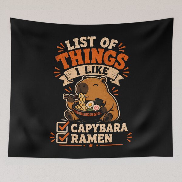 Item preview, Cute capybara enjoying ramen design designed and sold by rafaeltto.