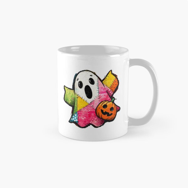 Item preview, Cute Patchwork Ghost with Halloween Pumpkin Art designed and sold by colorful-white.