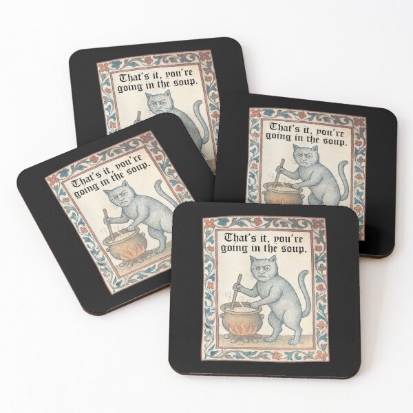 Item preview, Medieval Cat Goes In The Soup  designed and sold by Loopdrawings.