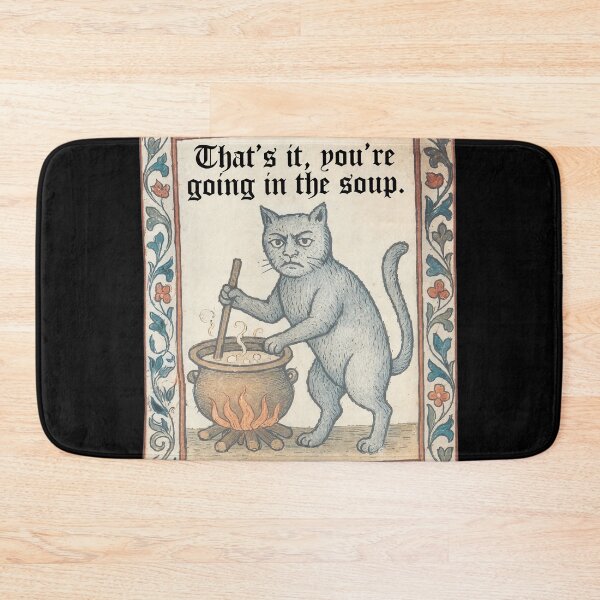 Item preview, Medieval Cat Goes In The Soup designed and sold by Loopdrawings.