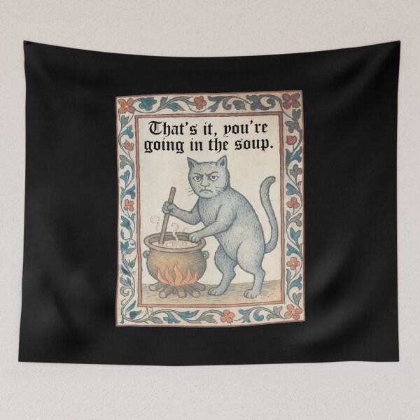 Item preview, Medieval Cat Goes In The Soup  designed and sold by Loopdrawings.