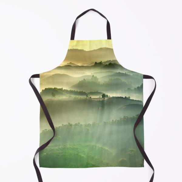 Item preview, Misty Mountain Sunrise – Golden Light Over Peaceful Green Hills designed and sold by StyleForge Apparel.