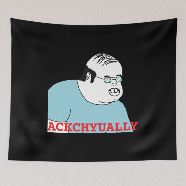 Item preview, Ackchyually Pedantic Guy Meme Illustration designed and sold by Loopdrawings.