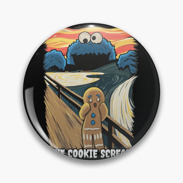 Item preview, Cookie Monster Screams Over Gingerbread Man Art designed and sold by Loopdrawings.