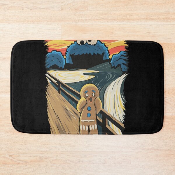 Item preview, Cookie Monster Screams Over Gingerbread Man Art designed and sold by Loopdrawings.