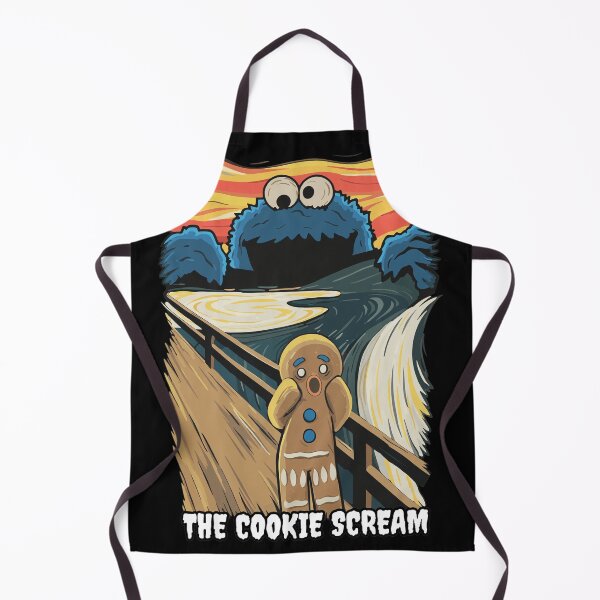 Item preview, Cookie Monster Screams Over Gingerbread Man Art designed and sold by Loopdrawings.