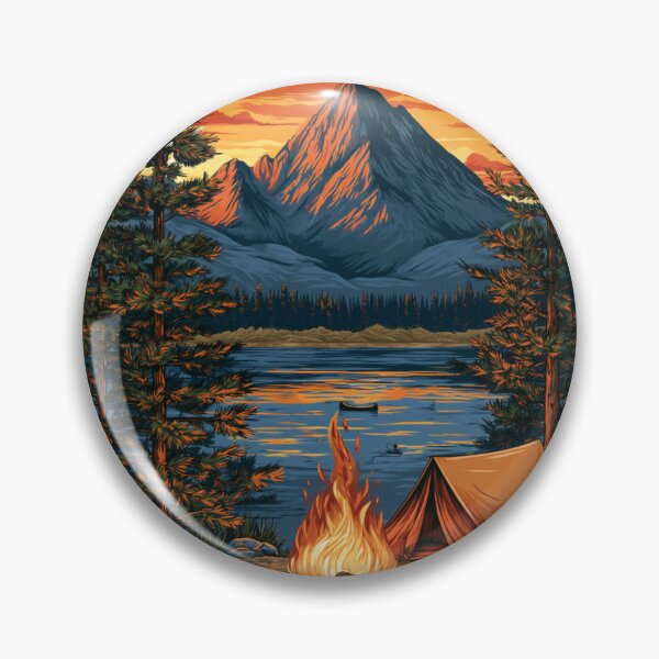 Item preview, Vintage Outdoor Camping Scene Mountain Adventure designed and sold by TrendyGalaxy.