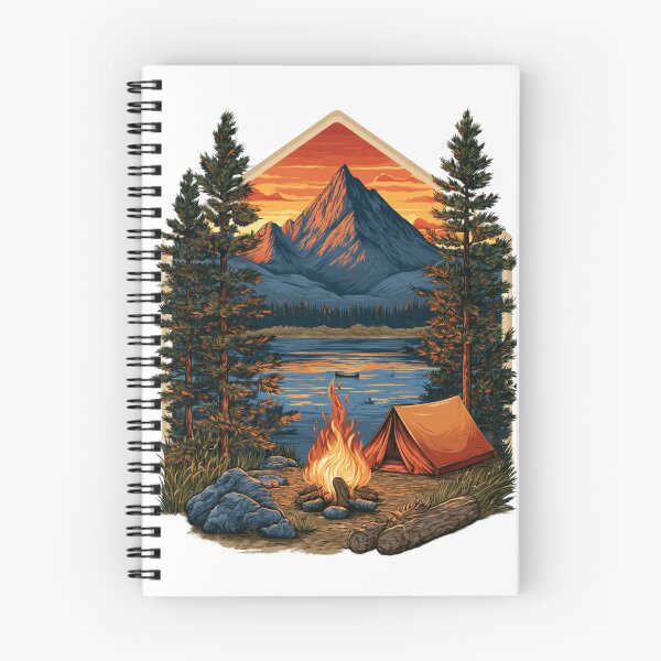 Item preview, Vintage Outdoor Camping Scene Mountain Adventure designed and sold by TrendyGalaxy.