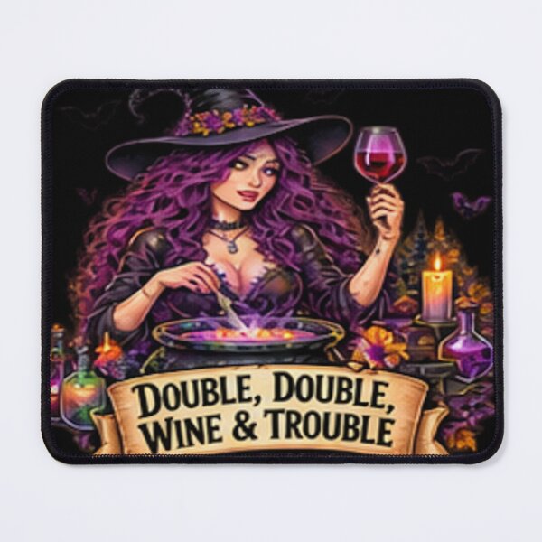 Item preview, Double Double Wine & Trouble – Witchy Halloween designed and sold by Losthope Creations.