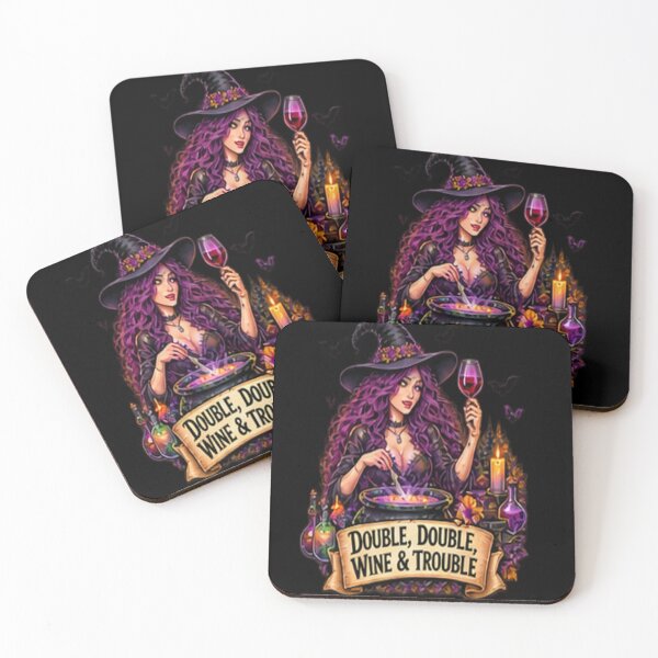 Artikelvorschau, Double Double Wine & Trouble – Witchy Halloween entworfen und verkauft von LosthopeCreations.