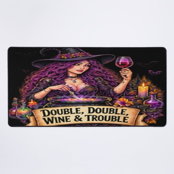 Item preview, Double Double Wine & Trouble – Witchy Halloween designed and sold by Losthope Creations.