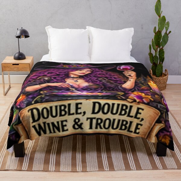 Item preview, Double Double Wine & Trouble – Witchy Halloween designed and sold by Losthope Creations.