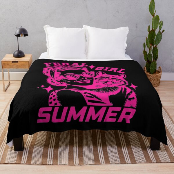 Item preview, Feral Girl Summer Retro Raccoon Pinup designed and sold by Loopdrawings.