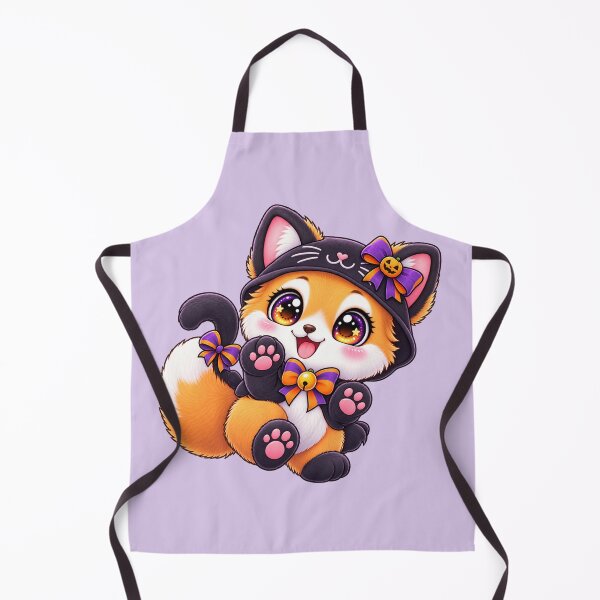 Item preview, Kawaii Fox Black Cat Costume Sticker Art – Cute Chibi Halloween Print designed and sold by MagicMakerPh.