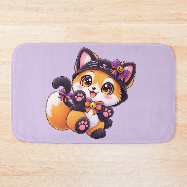 Item preview, Kawaii Fox Black Cat Costume Sticker Art – Cute Chibi Halloween Print designed and sold by MagicMakerPh.