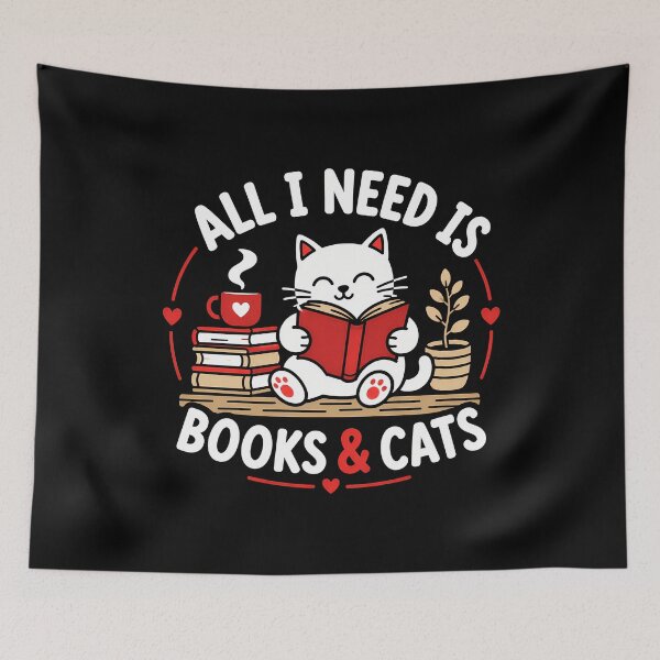 Item preview, Cute cat reading books design for book lovers designed and sold by rafaeltto.