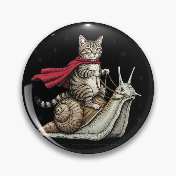 Item preview, Cat Riding Snail Off To Cause A Kerfuffle designed and sold by BlossomieStore.