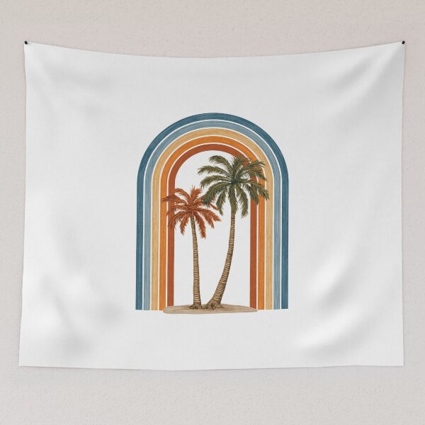 Item preview, Retro Rainbow Palms Summer Boho Aesthetic designed and sold by TrendyGalaxy.