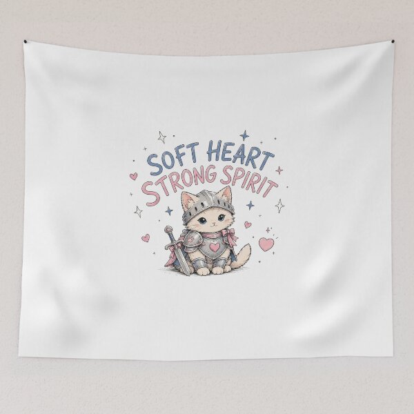 Item preview, Soft Heart Strong Spirit Cat Knight designed and sold by Mystic & Celestial Art.