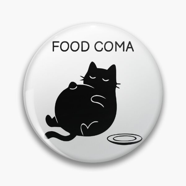 Item preview, Food Eat Funny Black Cat Overeating Chubby Kitten Design designed and sold by FuegoandNox.