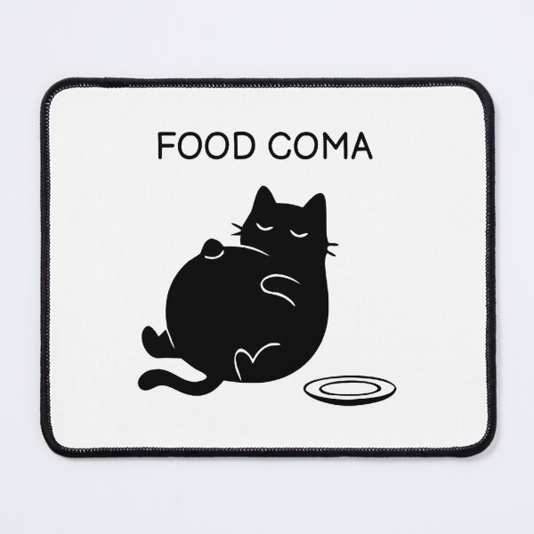 Item preview, Food Eat Funny Black Cat Overeating Chubby Kitten Design designed and sold by FuegoandNox.