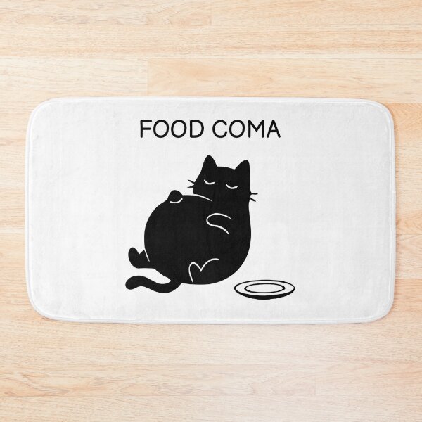Item preview, Food Eat Funny Black Cat Overeating Chubby Kitten Design designed and sold by FuegoandNox.