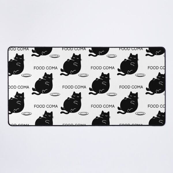 Item preview, Food Eat Funny Black Cat Overeating Chubby Kitten Design designed and sold by FuegoandNox.