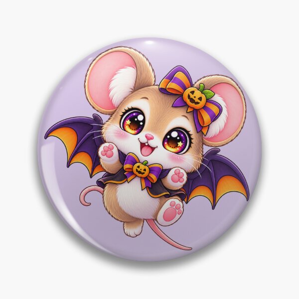 Item preview, Kawaii Field Mouse Bat Wings Sticker Art – Cute Chibi Halloween Print designed and sold by MagicMakerPh.