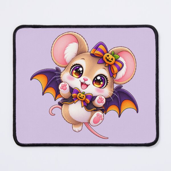 Item preview, Kawaii Field Mouse Bat Wings Sticker Art – Cute Chibi Halloween Print designed and sold by MagicMakerPh.