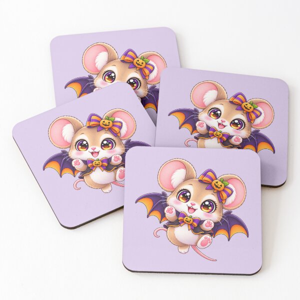 Item preview, Kawaii Field Mouse Bat Wings Sticker Art – Cute Chibi Halloween Print designed and sold by MagicMakerPh.