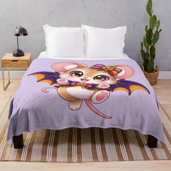 Item preview, Kawaii Field Mouse Bat Wings Sticker Art – Cute Chibi Halloween Print designed and sold by MagicMakerPh.