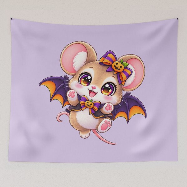 Item preview, Kawaii Field Mouse Bat Wings Sticker Art – Cute Chibi Halloween Print designed and sold by MagicMakerPh.
