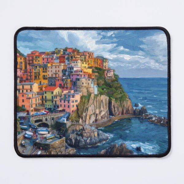 Item preview, Manarola Coastal Harbor designed and sold by RedPeaStudio.