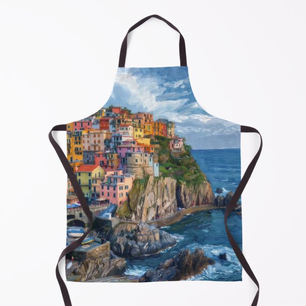 Item preview, Manarola Coastal Harbor designed and sold by RedPeaStudio.