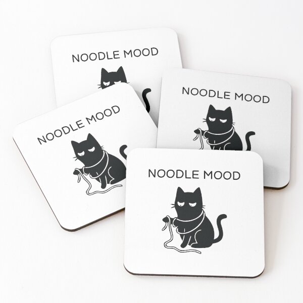 Item preview, Noodle Mood Funny Black Cat Lazy Cozy Slacker Art designed and sold by FuegoandNox.