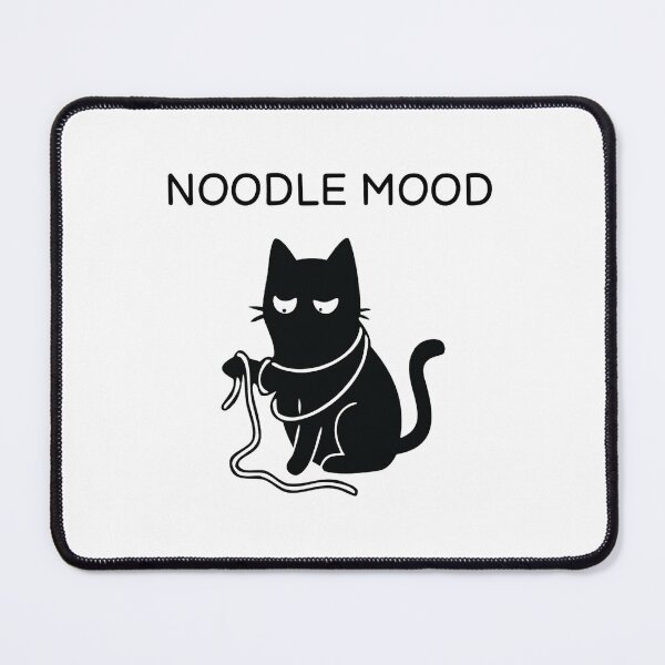 Item preview, Noodle Mood Funny Black Cat Lazy Cozy Slacker Art designed and sold by FuegoandNox.