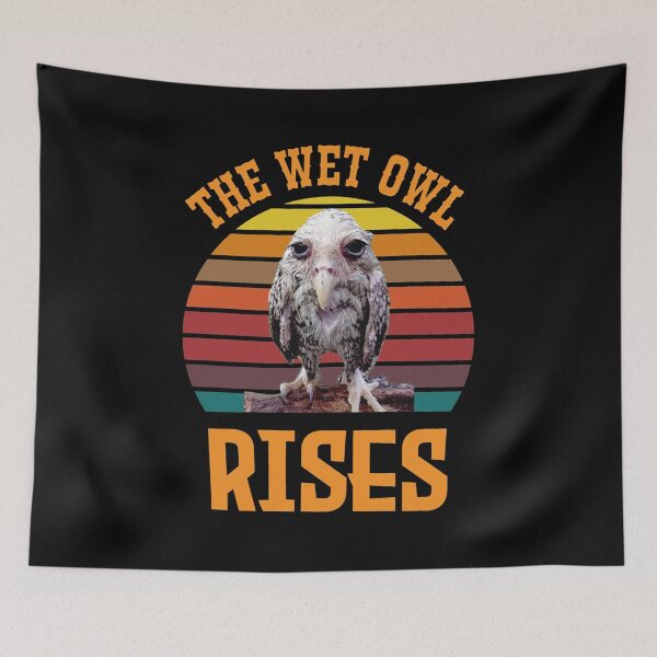 Item preview, The Wet Owl Rises Funny Bird Sunset Meme designed and sold by BlossomieStore.