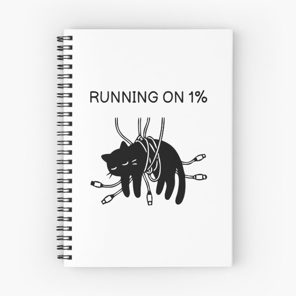 Item preview,  Running On 1 Percent Funny Tired Black Cat Battery Graphic designed and sold by FuegoandNox.